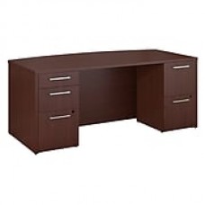 Bush Business Furniture Emerge 72W x 36D Bow Front Desk with 2 and 3 Drawer Pedestals, Harvest Cherry (300S101CS)