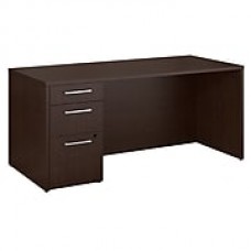 Bush Business Furniture Emerge 66W x 30D Desk with 3 Drawer Pedestal, Mocha Cherry,  Installed (300S097MRFA)