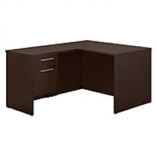 Bush Business Furniture Emerge 48W x 30D L Shaped Desk with 3/4 Pedestal, Mocha Cherry, Installed (300S093MRFA)