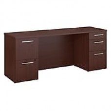 Bush Business Furniture Emerge 72"W x 22"D Desk with 2 and 3 Drawer Pedestals, Harvest Cherry, Installed (300S033CSFA)