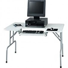 Safco® Folding Computer Table, Gray, 28 3/4"H x 47 1/2"W x 29 3/4"D