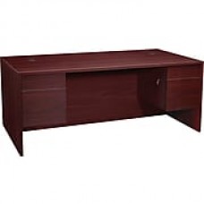 HON 10500 Series Double Pedestal Desk, 4 File Drawers, 72"W, Mahogany Finish  