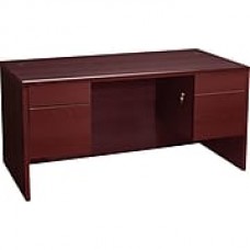 HON 10500 Series Double Pedestal Desk, 2 Box/2 File Drawers, 60"W, Mahogany Finish  