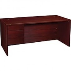 HON 10500 Series Left Pedestal Desk, 1 Box/1 File Drawer, 66"W, Mahogany Finish  