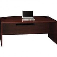 Bush Quantum™ Series Bow-Front Desk, Harvest Cherry, 30"H x 71 3/8"W x 35 1/2"D, Dock Delivery