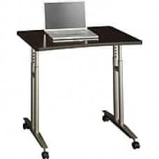 Bush Business Furniture Adjustable Height Mobile Table, Mocha Cherry, Installed (XXXWC12982FA)