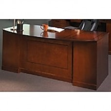 Mayline Sorrento™ Series Double Pedestal Bow Front Desk, Bourbon Cherry, 29 1/2"H x 72"W x 39"D