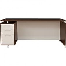 Regency OneDesk Collection Single-Pedestal Desk, Box/Box//File, Java, 30"H x 71"W x 30"D