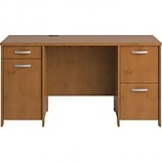 Bush Furniture Envoy 58W Office Desk with 2 Pedestals, Harvest Cherry (PR76360K)