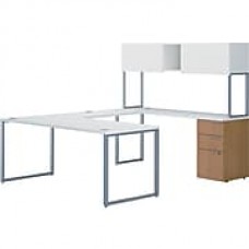 HON VOI® Bundle Solutions Contemporary U-Station Desk, Harvest/Silver Mesh, 72" x 92"