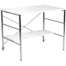 Euro Style™ Ida High Gloss Lacquer MDF Desk, White