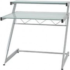 Euro Style™ Z Deluxe Aluminum/Tempered Frosted Glass Small Desk