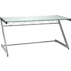 Euro Style™ Z Deluxe Aluminum/Tempered Frosted Glass Large Desk