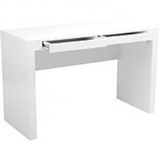 Euro Style™ Donald High Gloss Lacquer MDF Desk, White