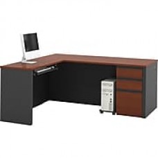 Bestar Prestige + Corner Computer Desk, Bordeaux & Graphite (99860-39)