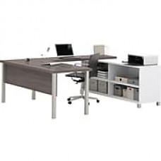 Pro-Linea U-Desk in White & Bark Grey