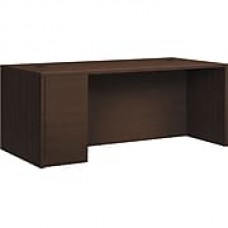 HON 10500 Series Left Pedestal Desk, 2 Box/1 File Drawer, 72"W, Mocha Finish  NEXTExpress