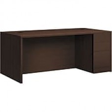 HON 10500 Series Right Pedestal Desk, 2 Box/1 File Drawer, 72"W, Mocha Finish  NEXTExpress