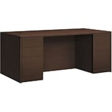 HON 10500 Series 72"W Double Pedestal Desk, 2 Box/3 File Drawers, Mocha, 29.5"H x72.0"W x36.0"H