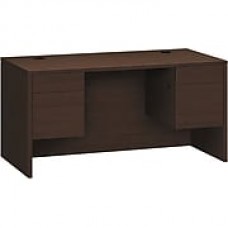 HON 10500 Series Double Pedestal Desk, 2 Box/2 File Drawers, 60"W, Mocha Finish  NEXTExpress