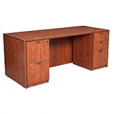 Legacy 66" Double Full Pedestal Desk, Cherry Laminate (LDPF6630CH)