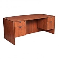 Legacy 71" Bow Front Double Pedestal Desk, Cherry Laminate (LDPBF7135CH)