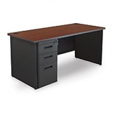 Marvel Pronto 60W x 30D Single Full Pedestal Desk, Mahogany, Dark Neutral (762805300593)