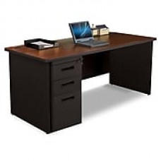 Marvel Pronto 66W x 30D Single Full Pedestal Desk, Mahogany, Dark Neutral (762805300678)