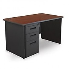 Marvel Pronto 48W x 30D Single Full Pedestal Desk, Mahogany, Dark Neutral (762805300517)