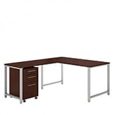 Bush Business Furniture 400 Series 60"W x 30"D L Shaped Desk with 42"W Return and Mobile File, Harvest Cherry (400S130CS)