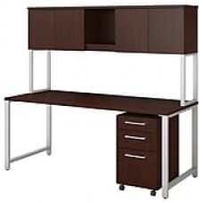 Bush Business Furniture 400 Series 72W x 30D Table Desk with Hutch and 3 Drawer Mobile File Cabinet, Harvest Cherry (400S174CS)