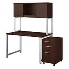 Bush Business Furniture 400 Series 48W x 30D Table Desk with Hutch and 3 Drawer Mobile File Cabinet, Harvest Cherry (400S178CS)