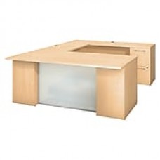 Bush Business Furniture Emerge 72W x 36D U Shaped Desk with 2 and 3 Drawer Pedestals, Natural Maple (300S113AC)