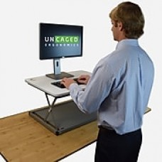 Uncaged Ergonomics CHANGEdesk Mini affordable adjustable height laptop desktop standing desk conversion White (CDMM-w)