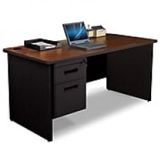 Pronto Desk 60" x 30" Single File Pedestal Mahogany/Black (762805008642)