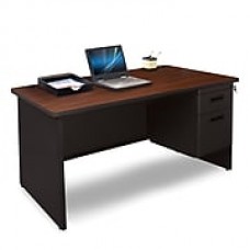 Pronto Desk 48" x 30" Single File Pedestal Mahogany/Black (762805008581)