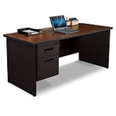 Pronto Desk 66" x 30" Single File Pedestal Mahogany/Black (762805008703)