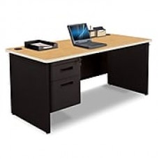 Pronto Desk 66" x 30" Single File Pedestal Oak/Black (762805008710)