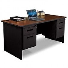 Pronto Desk 60" x 30" Double File Pedestal Mahogany/Black (762805008611)