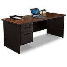 Pronto Desk 72" x 30" Single File Pedestal Mahogany/Black (762805008765)