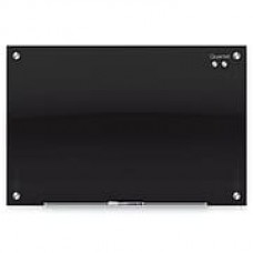 Quartet® Infinity™ Glass Magnetic Marker Board, Black Surface, Frameless, 4'W x 3'H (G4836B)