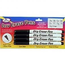 The Pencil Grip Dry Erase Pens, Fine Point, Black, 6 packs of 4 (TPG380)