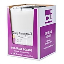 Charles Leonard Dry Erase Board with Frame, includes Marker with Eraser, White (CHL35210ST)