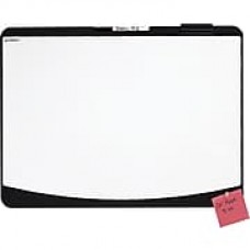 Quartet® Designer™ Tack & Write® Whiteboard Cubicle Board, Black Frame, 23 1/2"W x 17 1/2"H (06355BK)