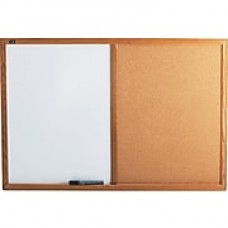 Quartet® Standard Combination Whiteboard/Cork Bulletin Board, Oak Finish Frame, 3'W x 2'H (S553)