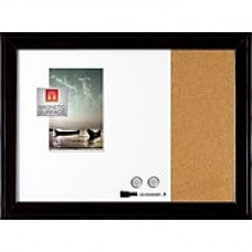 Quartet® Home Decor Magnetic Combo Board, 17" x 23", Dry-Erase & Cork, Ebony