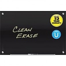 Quartet® Infinity™ Glass Magnetic Marker Board, Black Surface, Frameless, 2'W x 1 1/2'H (G2418B)