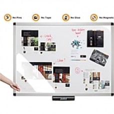 Justick Electro-Adhesion Dry-Erase Whiteboard, Aluminum Frame, 48" x 36" (JL507-S)