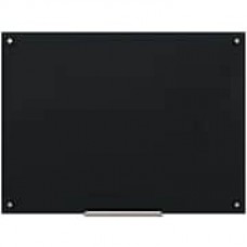 U Brands Glass Dry Erase Board 47 x 35 Black Surface Frameless