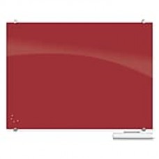 Best-Rite Visionary Colors Magnetic Glass Dry Erase Whiteboard 35.43" x 47.24" Red (83844-Red)